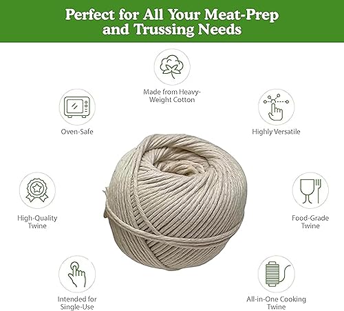 Miniatura 3 de Regency Wraps Cordel de cocina de algodón para carne, preparación de alimentos, natural, bola de 200 pies (paquete de 2)