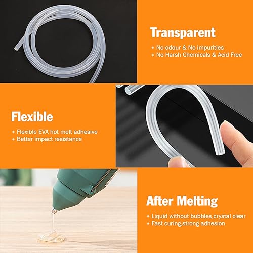 Miniatura 4 de 10 paquetes de rollos largos de palos de pegamento caliente mini, palos de pegamento de 3 pies de largo x 0.27" de diámetro para pistola de