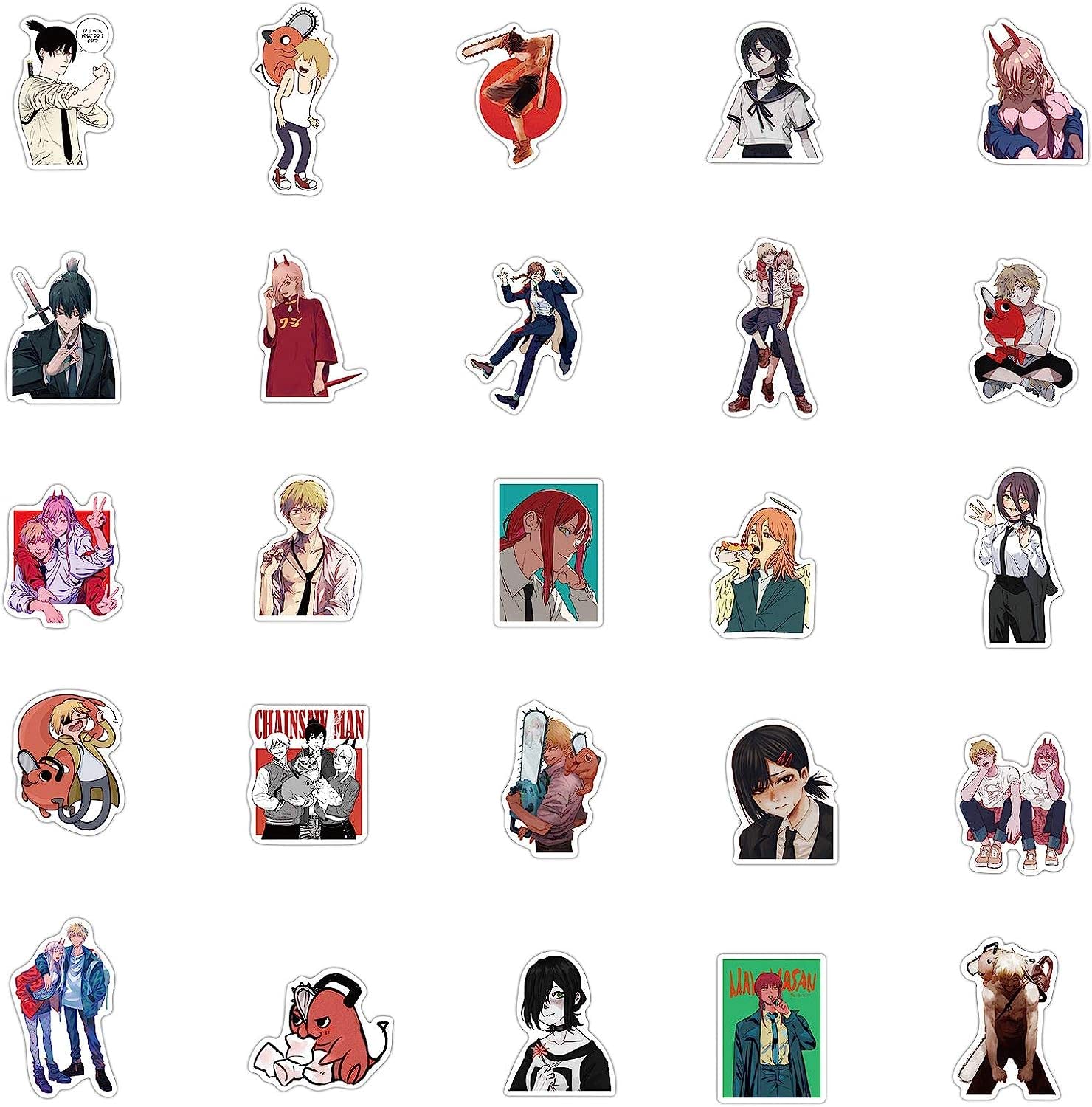 50 Pcak Chainsaw Man Stickers Vinyl Waterproof Stickers for Laptop,Bumper,Water Bottles,Computer,Phone,Hard hat,Car Stickers and Decals,Adults Teens for Stickers … - Image 4