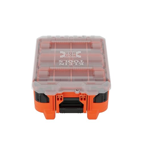 Klein Tools 54500MBX MODbox Tall Compartment Box, Half-Width Tool Organizer, Small Parts Tool Box with 10 Compartments, 4 Removable Bins, Stackable Module