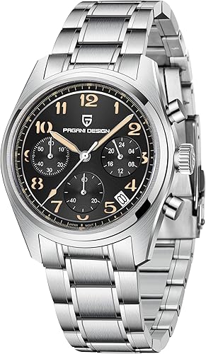 Miniatura 1 de CEYADG Pagani Design - Reloj de pulsera analógico para hombre, reloj de cuarzo de acero inoxidable para hombre cristal de zafiro