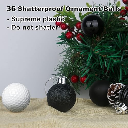 Vista 1160 de 18 esferas medianas decorativas navideñas para árbol de Navidad, inastillables, para colgar, color púrpura, 2.5 pulgadas, paquete de 18