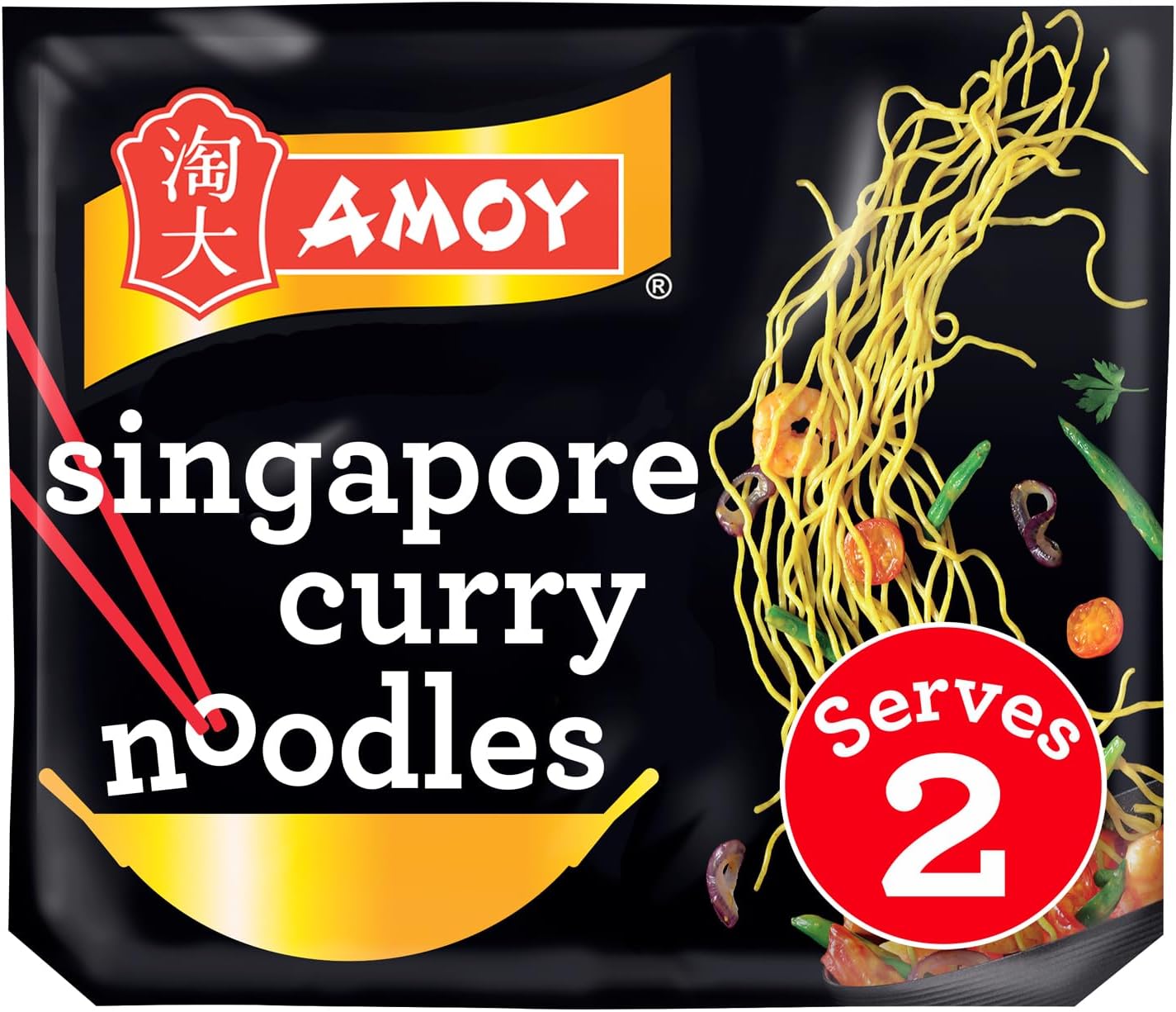 Amoy Singapore Curry Noodles 2 X 150g - Easy Straight To Wok Preparation | Buy Now With Express International Delivery