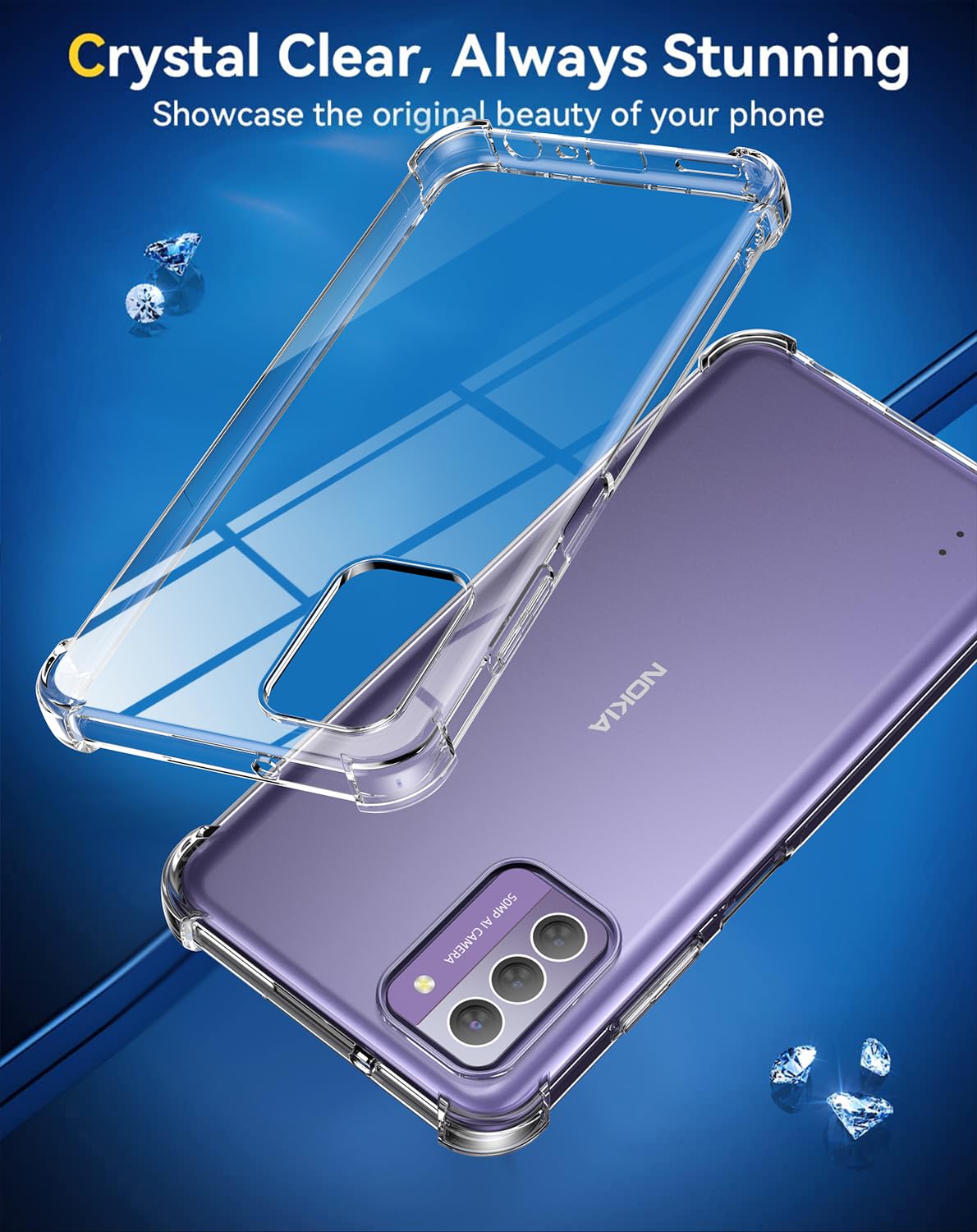 LYZXMY Cover Per Nokia G42 5G Nera Con Anello Stand Case 2 X - Foto 8