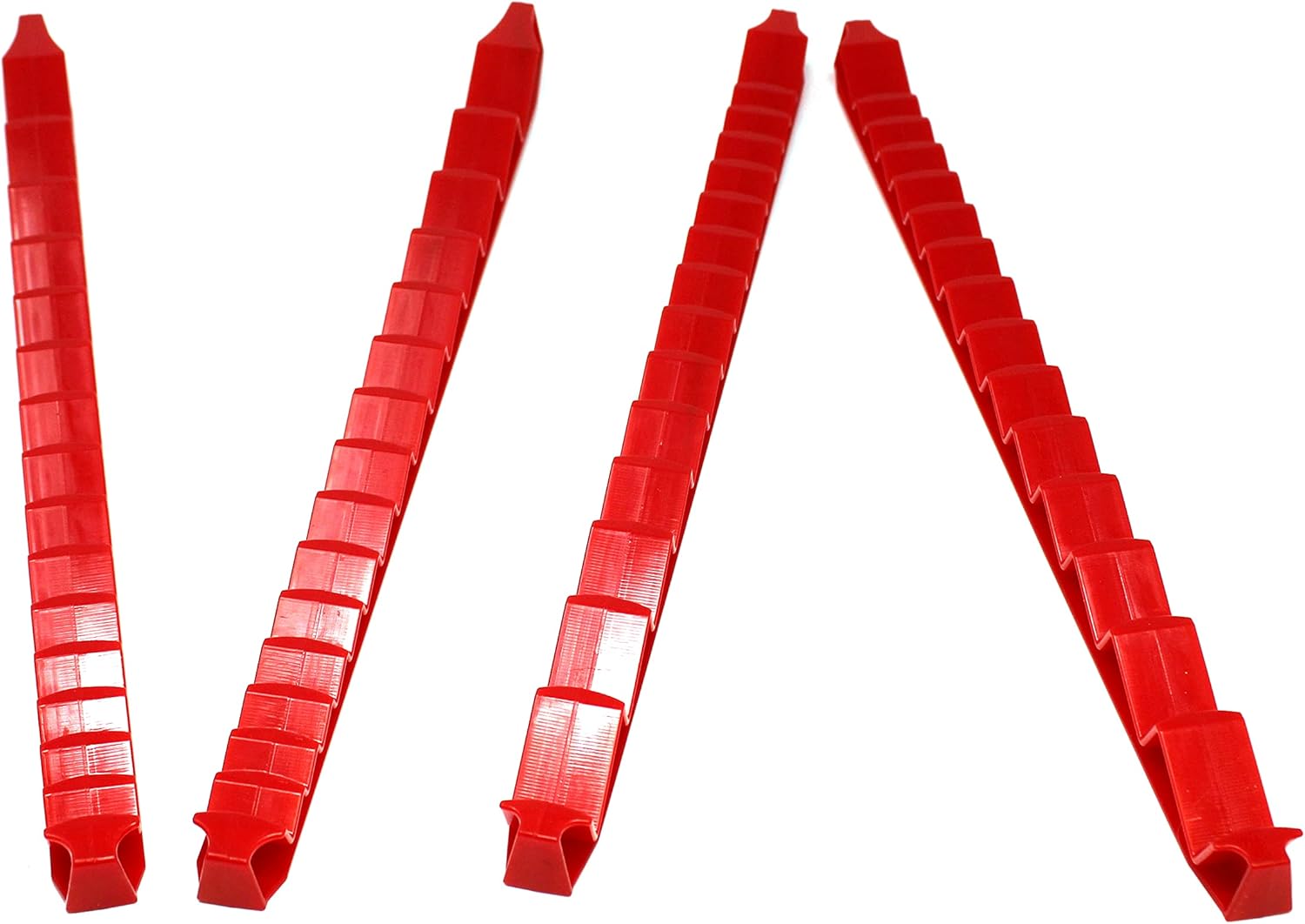 Plastic Low Profile 30 Tool Wrench Organizer Rail 4-Piece Set - Multi-Colors (Red)