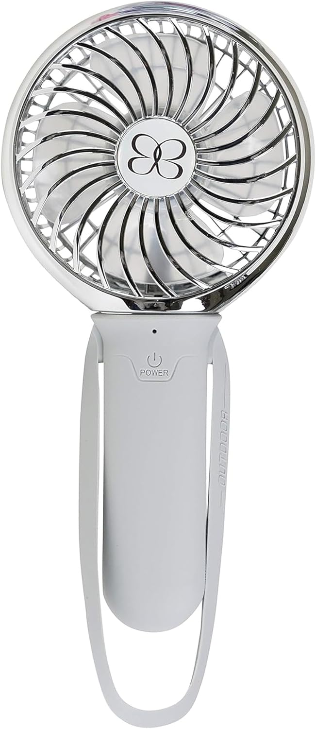 Buggygear 3 Speed USB Rechargeable Turbo Fan with Power bank and LED Flashlight, Buggy Gear - Gray/Chrome
