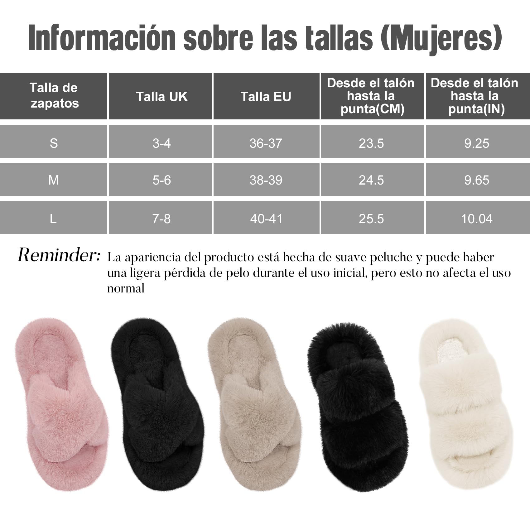 Wostock Pantofole Peluche Donna,Ciabatte Donna Pelose Comode Invernali Moda Slippers