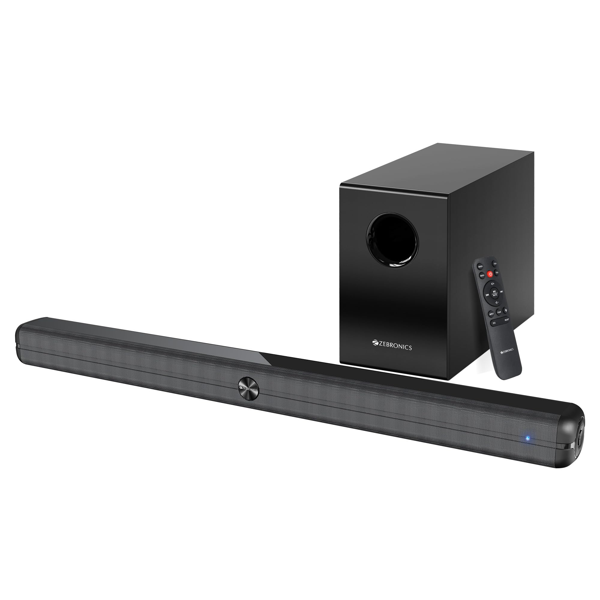 ZEBRONICS 120 Watts Soundbar, Home Theatre, Dual Racetrack Drivers Soundbar, 13.33cm Subwoofer, HDMI ARC, Bluetooth v5.1, USB, Glossy Finish, Wall Mountable (Juke BAR 3910)