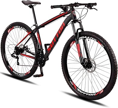 Bicicleta Aro 29 Sutton Gold 24V Freio a Disco Quadro de Alumínio 24 Marchas com Suspensão