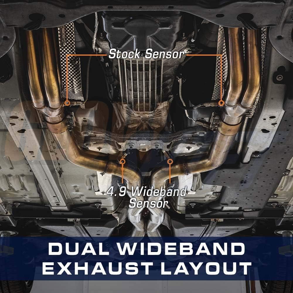 GlowShift 10 Color Digital Dual Wideband Air/Fuel Ratio AFR Gauge - Includes Oxygen Sensors, Data Logging Output & Weld-in Bungs - 2 Multi-Color LED Displays - Tinted Lens - 2-1/16" (52mm)