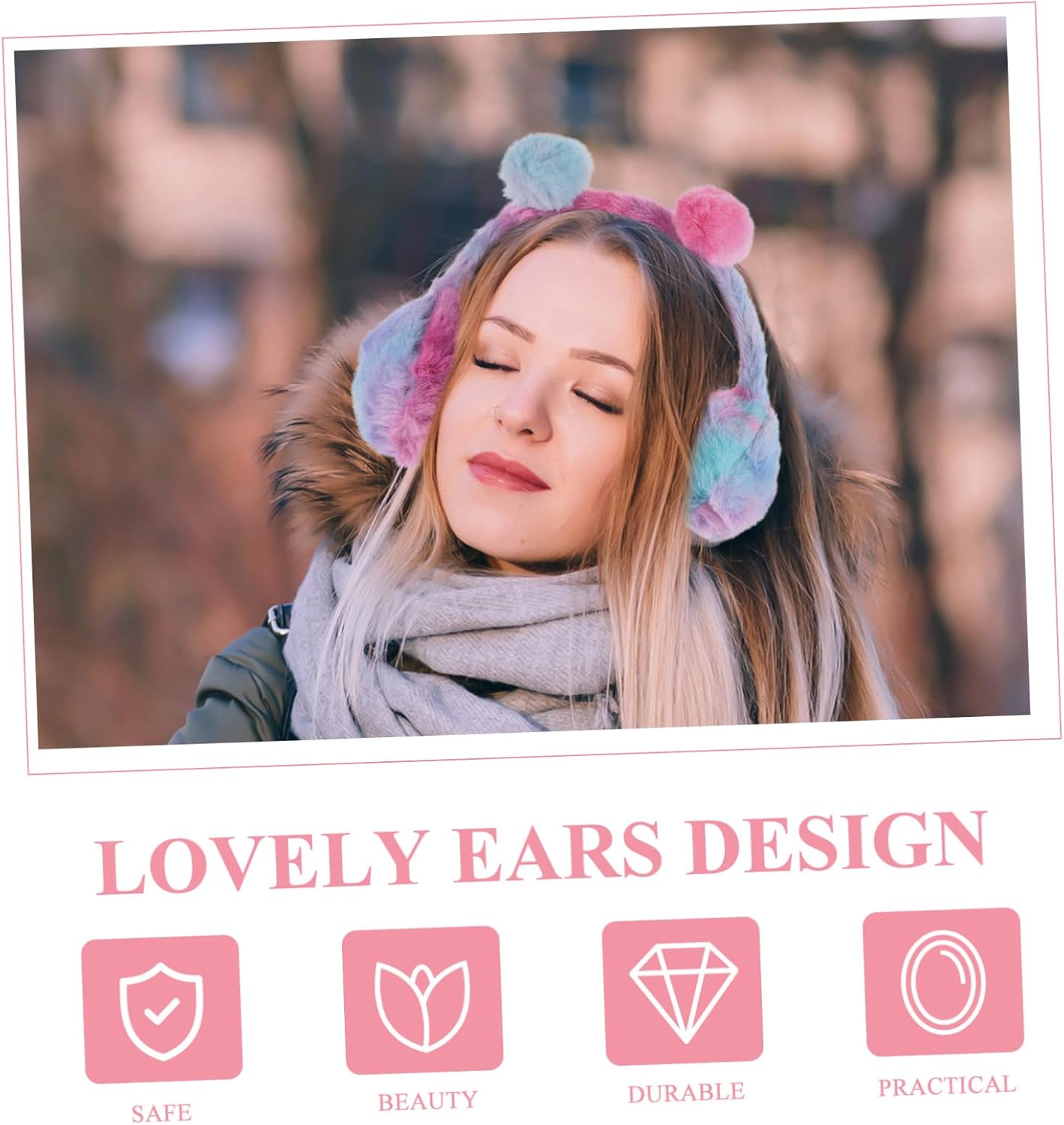 Warm Earmuffs Giant Plush Earmuffs Ear Protection Portable Adorable Ear Sleeves for Boys and Girls Winter Accessory