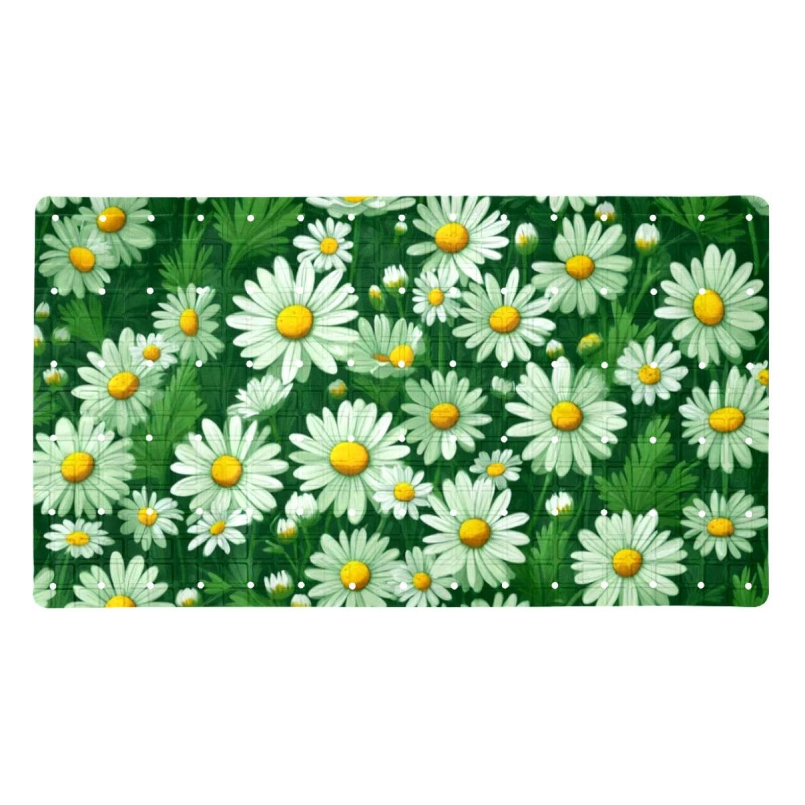 Tapis de bain antidérapant Fresh Little Daisy extra long pour douche