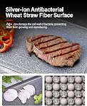 Conseil de coupe en acier inoxydable, 304 Planche de coupe à double face pour cuisine, acier inoxydable/pierre de blé 16"x11" PP Grande planche pour la viande, les fruits, les légumes, l'extérieur ou l'intérieur gris