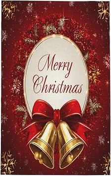 Kitchen Towel Christmas Bells Red Xmas Dish Cloth 16" x 26" Dish Towel for Drying Dishes Tea Towel Kitchen Decor with Hanging Loop Reusable Cleaning Cloth