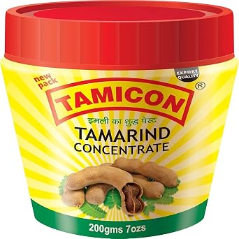 Tamicon Tamarind Concentrate | Tangy & Sour Imli Chutney | South Indian Style Paste | Ideal for Indian Curries, Thai Sauces & Kitchen Recipes | 7 Oz 200gm