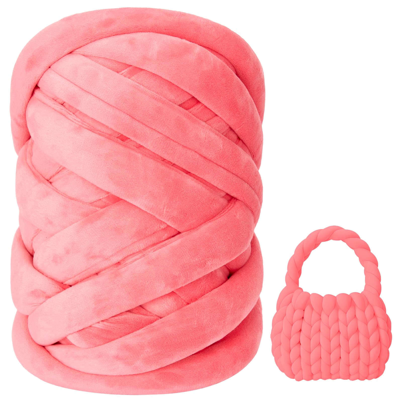 Armbreien, wol, 500 g, om met de hand te breien, extra dik XXL slanggaren, 2 cm, dikke wol, textielgaren voor beginners, voor haken, tassen, dekens, kussens, manden, huisdierbedden, doe-het-zelf