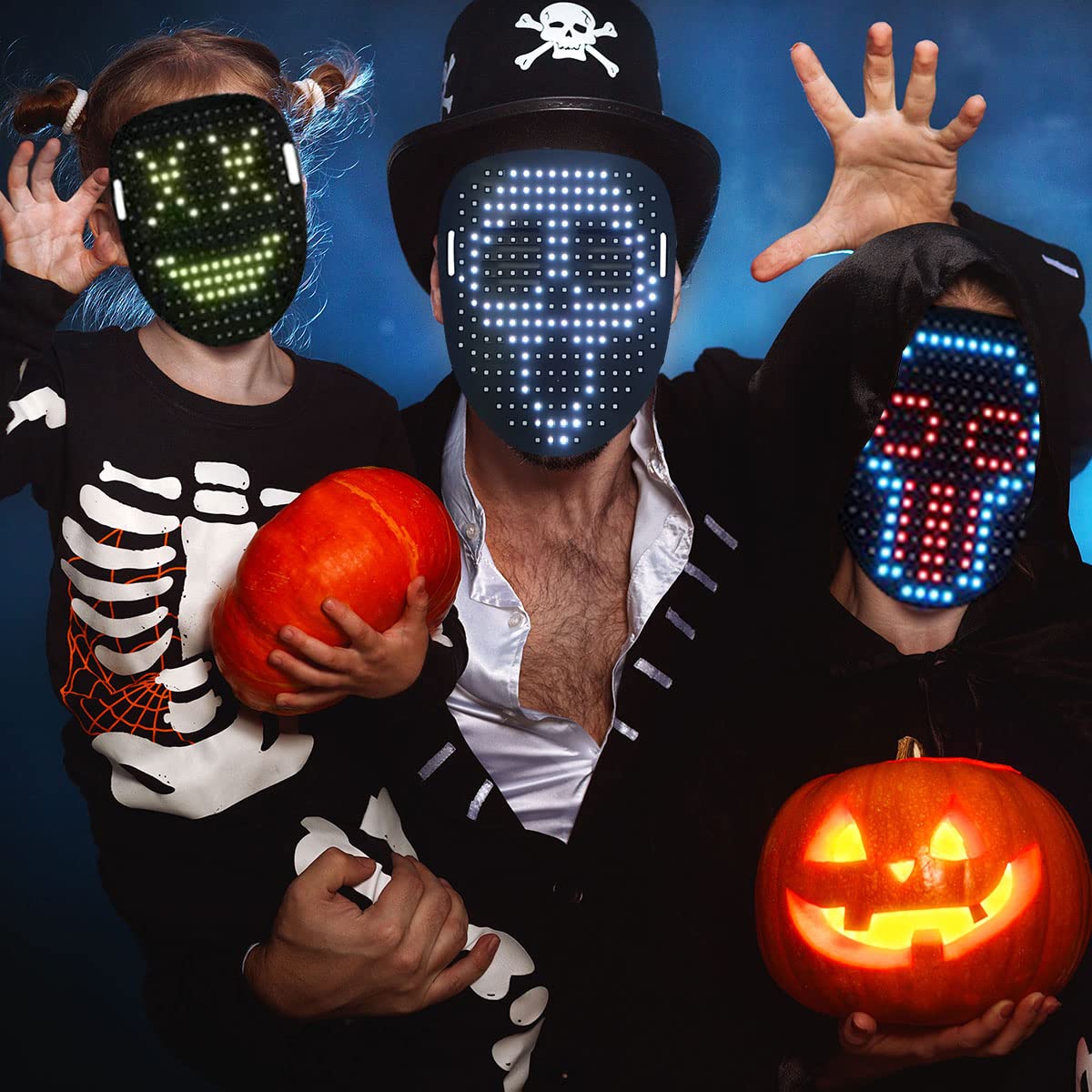 Maschera Halloween, Maschera Led Glitterper Costumi Halloween/Carnevale/Feste Cosplay, Maschera Led Halloween, Dotata di 234 nuovi LED RGB, 800 mAh, Ghostface Mask con Rilevamento Gesti