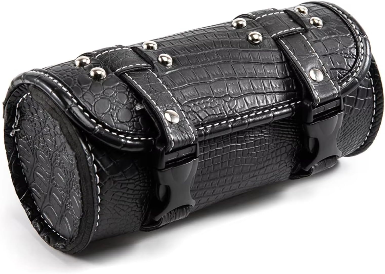 Saddlebag Leather Saddle Luggage PU Bags Front Fork Tool Bag toolbag For Harley Sportster Chopper Bobber Cruiser Dyna Softail(Black 1)