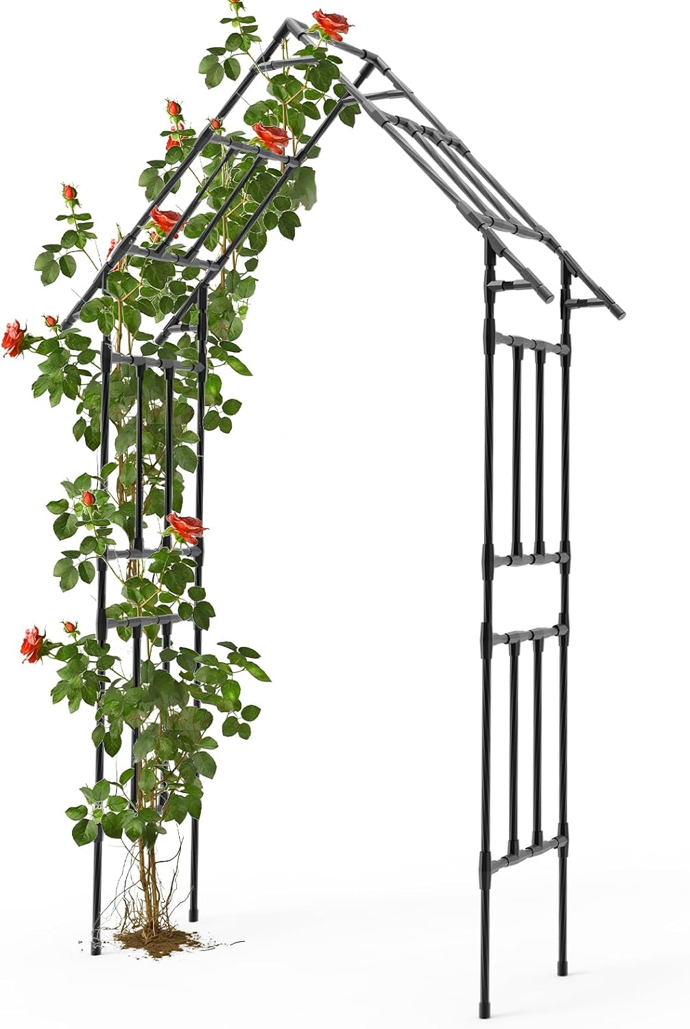 Garden Arch Trellis - 48"-51"(L)*98"(H)*16"(W), Garden Arch Arbor Trellis for Climbing Plants Outdoor - Triangular Pointed Garden Arch for Lawn, Party, Ceremony Wedding Decoration