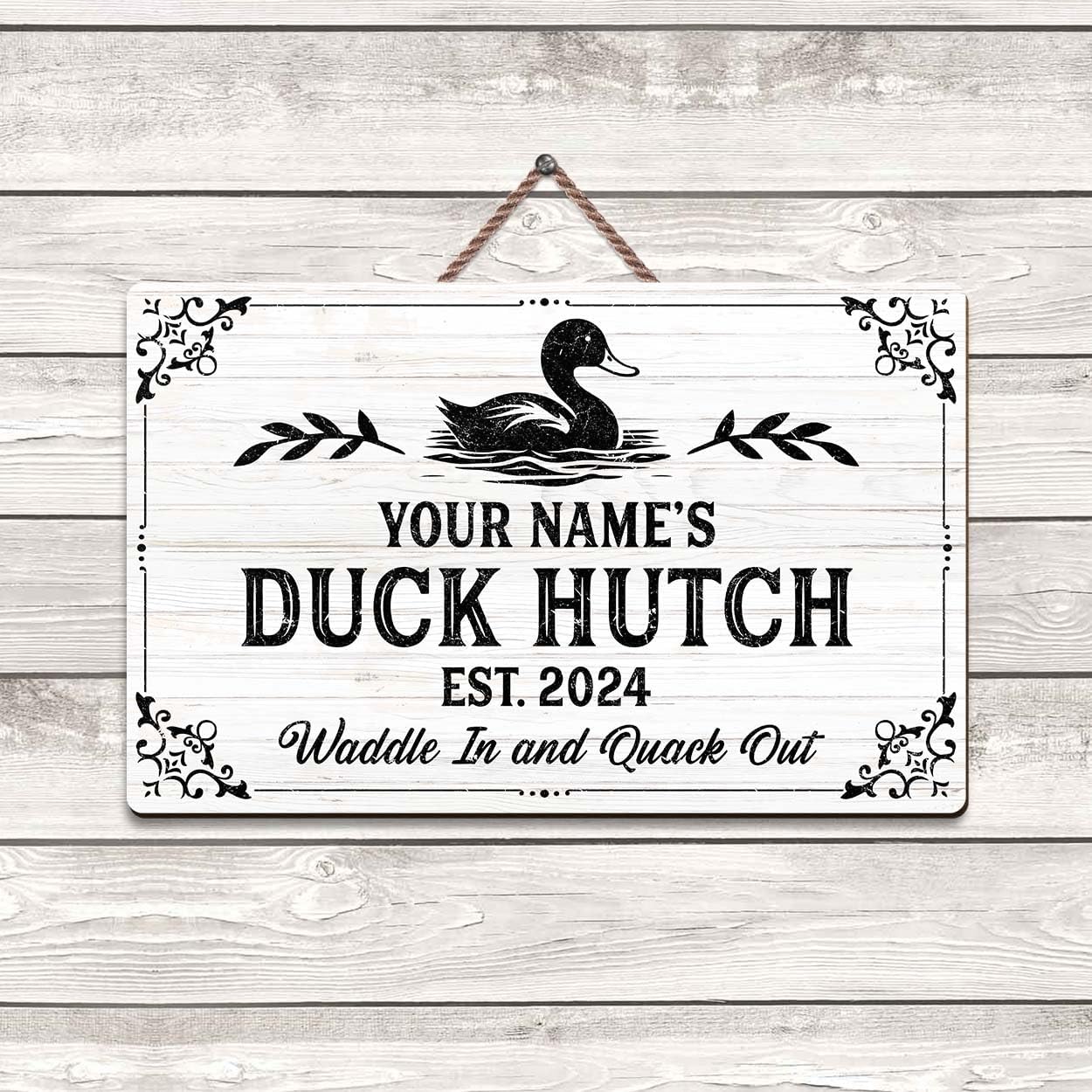 Personalized Duck Quack Shack Wood Sign, Poultry Palace for Duck Coop Home Decor, Hen House Chicken Coop Wall Art Plaque Custom Gifts for Farmers (03)