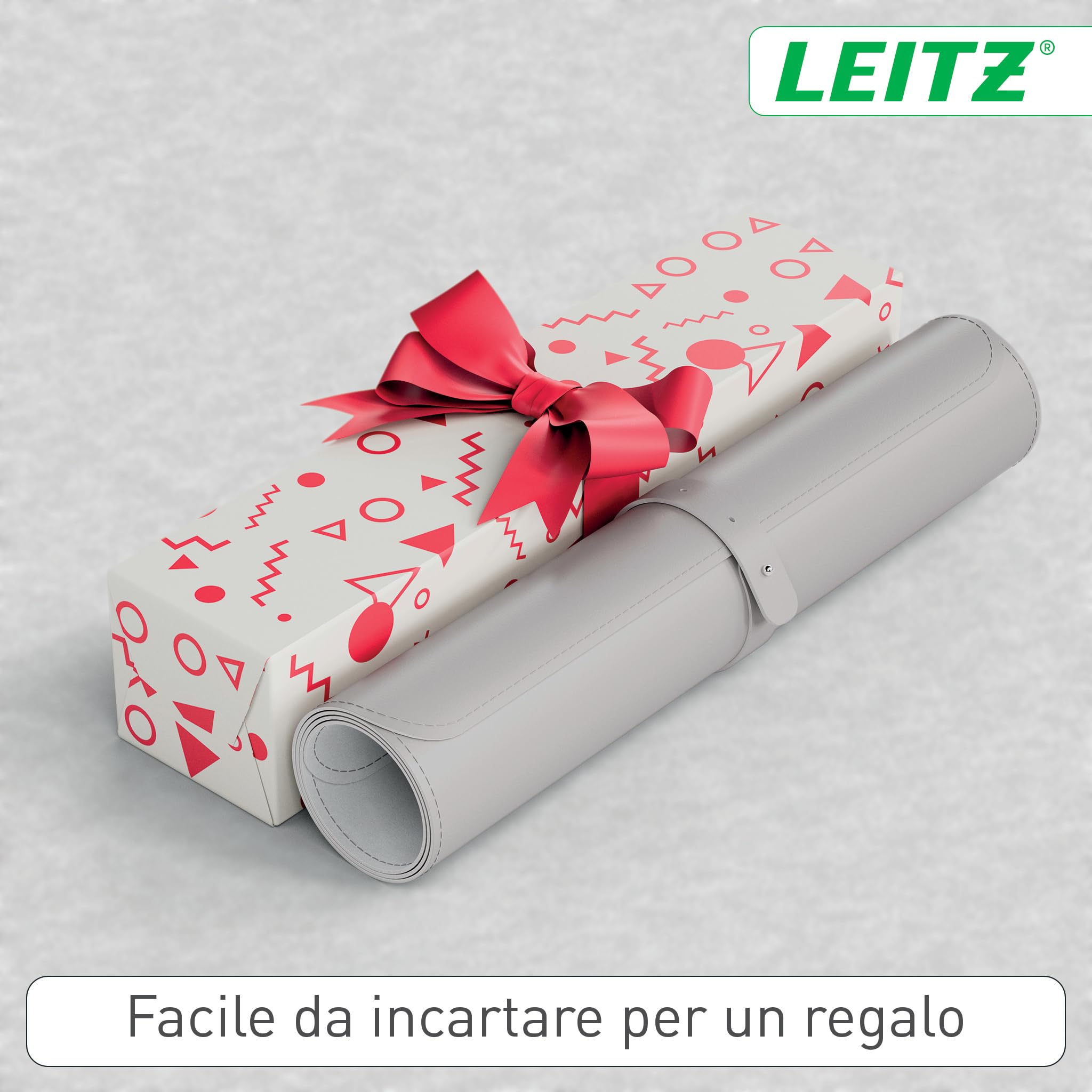 Leitz Tappetino mouse Impermeabile da Scrivania Grande - Protezione Opaca, Adatta a Ufficio e Casa, Facile da Pulire e Antigraffio, 80 x 40 cm, Grigio Chiaro