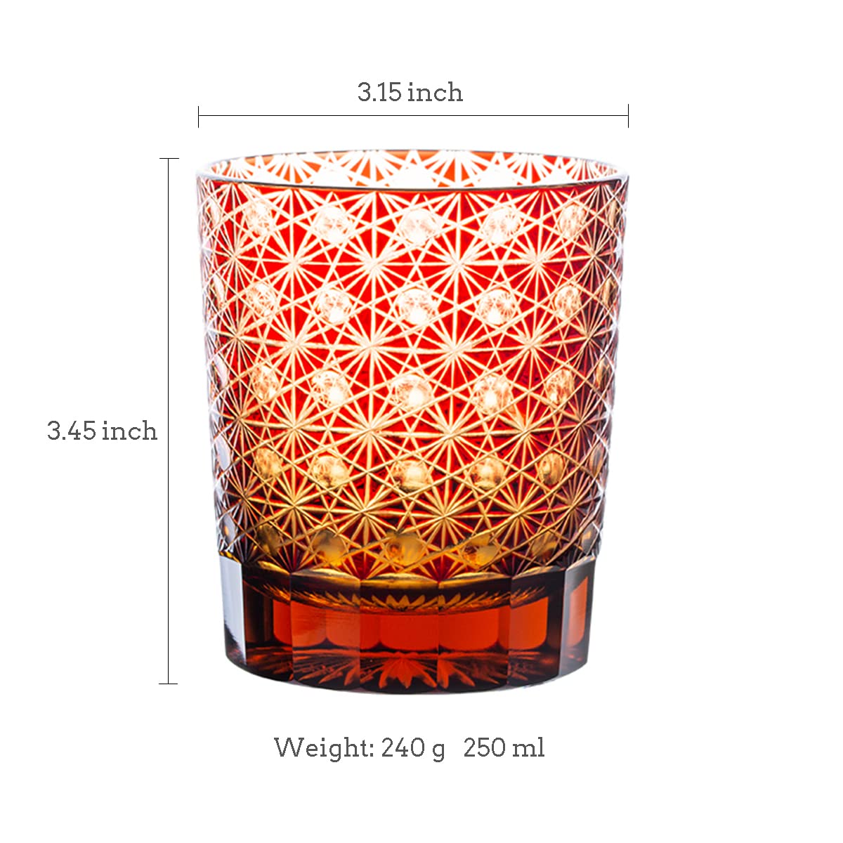 Lot De 2 Verres À Whisky en Verre Sculpté À L'Ancienne, Verre À Whisky Japonais, Cristal Façonné À La Main (Type 1, 4 Tasses)