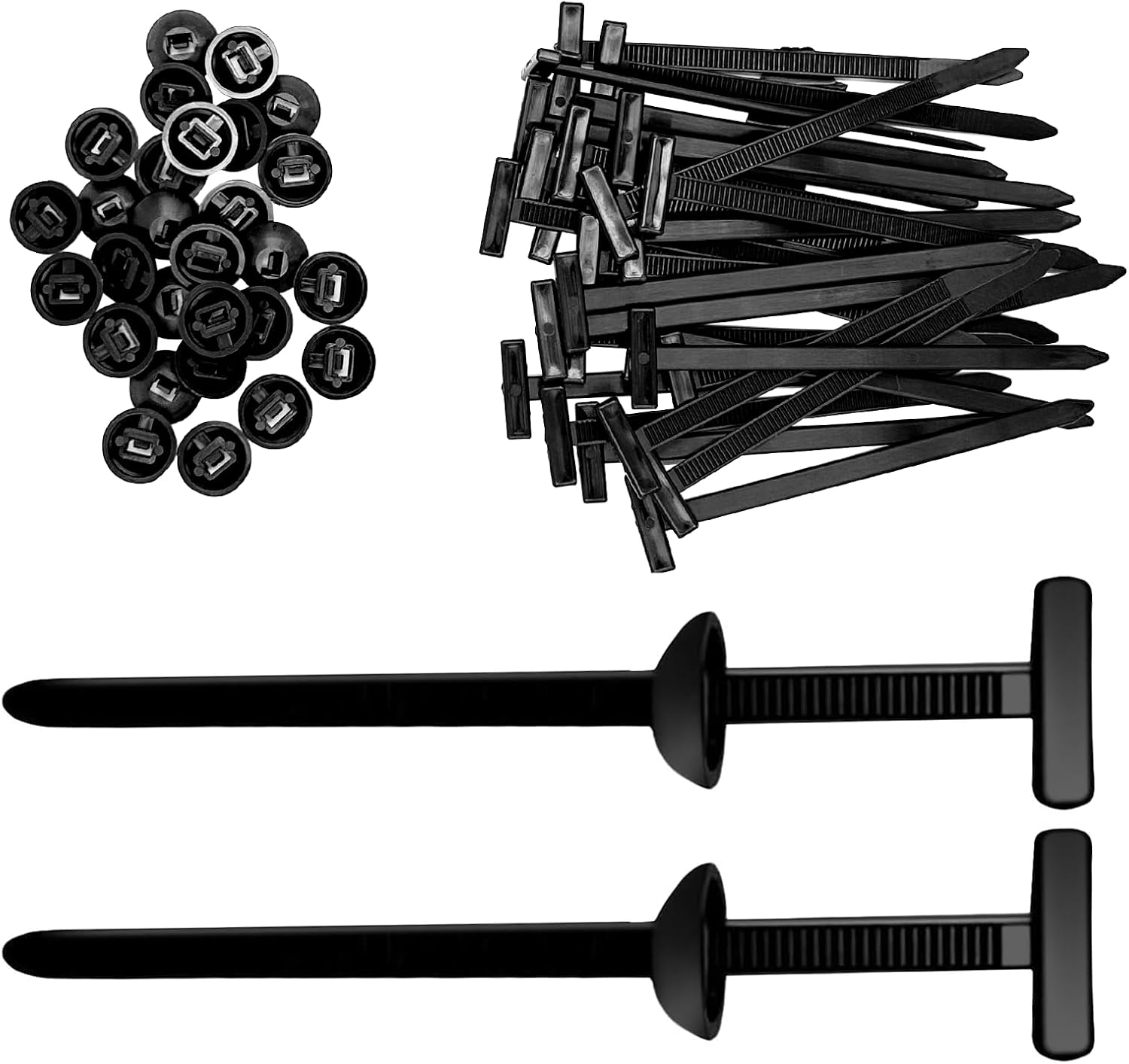 120 Pcs Nylon Universal Cable Tie Buckle - New Multifunctional Heavy Duty Self-Locking Zip Ties with Pin & Button Plastic Tool Fasteners Car Body UV Resistant Zipties for Car Daily Repair (120)