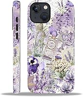 COTAIL Vintage Purple Collage iPhone 13/14 Case - Shockproof Dual-Layer TPU/PC Protection, Slim Drop-Proof Cover for Women & Men