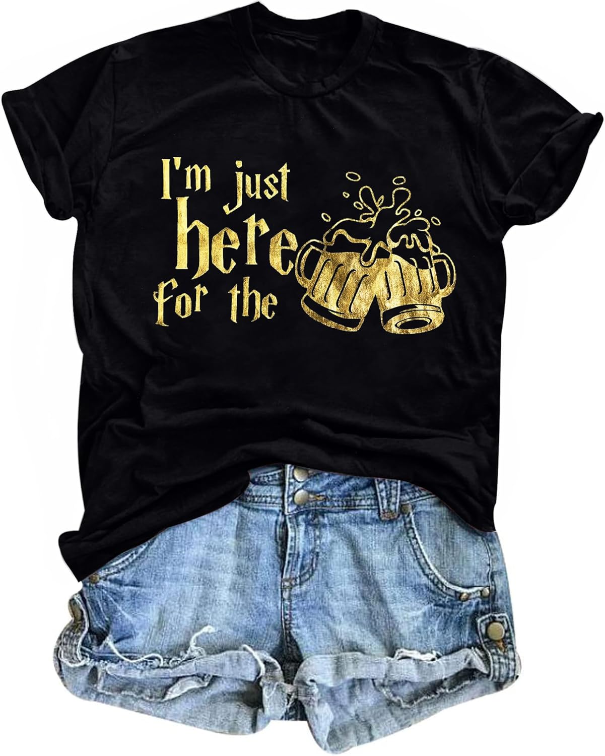 Magical Shirts for Women I Am Just Here Shirt Magic Graphic T-Shirt Witch Tees Vacation Tops