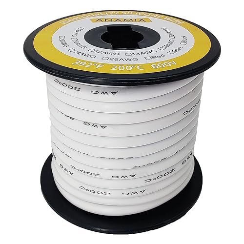 Vista 49 de ANAMIA Alambre de silicona de calibre 12 de 50 pies, color azul, flexible 12 AWG, cable de batería de cobre estañado trenzado, alta temperatura