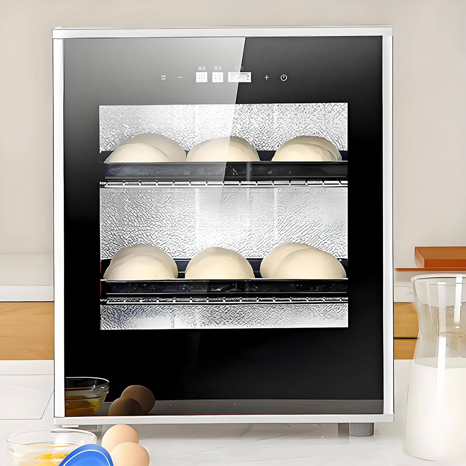 Multi-functional Proofer,Commercial-Grade Dough Proofer Box for Artisan Bread Baking Yogurt,Chocolate-Includes 2nd Shelf for Pizza Dough,Sourdough Starter,Yogurt,Natto–Home