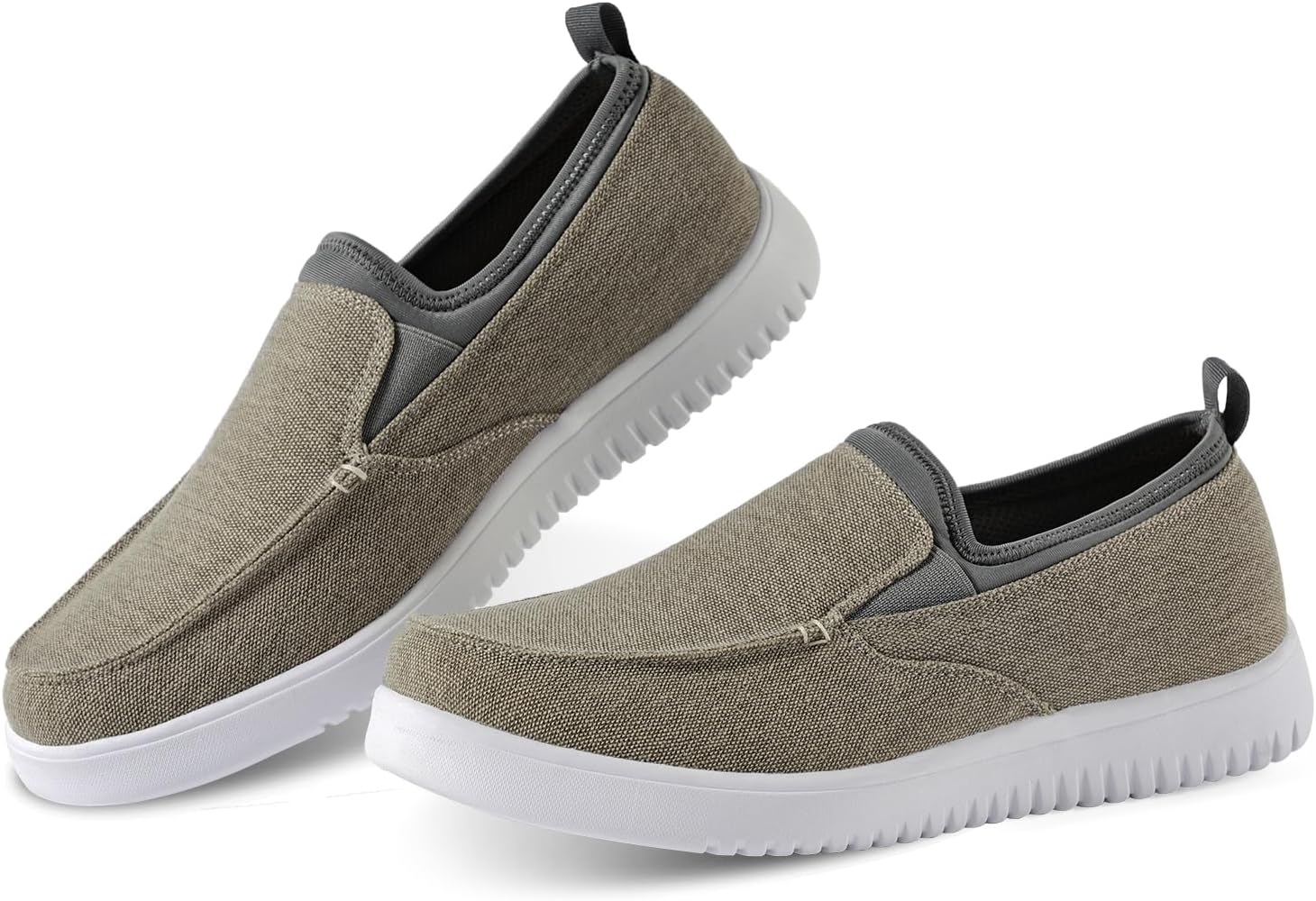 Mens Casual Slip On Shoes – Comfortable Canvas Loafers – Lightweight Boat Shoes for House Outdoor Driving Travel