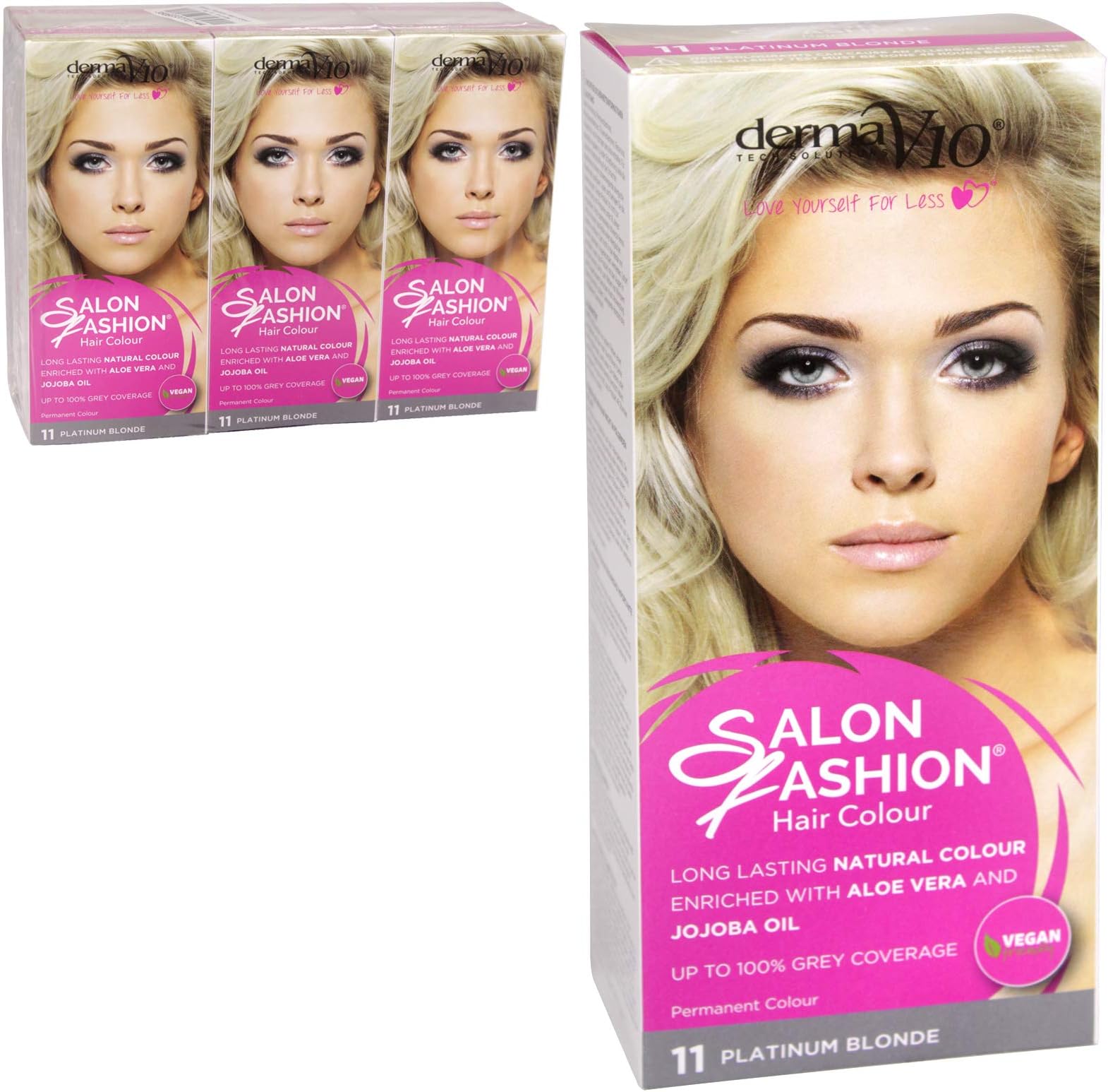 Derma V10 Salon Fashion Hair Colour Platinum BLND, Grey