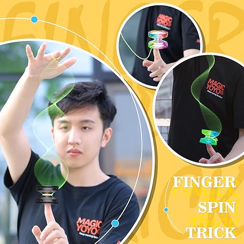 Vista 76 de MAGICYOYO Yoyos de doble propósito, paquete de 2, Yoyo de metal N11 y plástico Yo Yo K2 Crystal White Responsive Yo Yos para niños principiantes