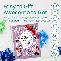 Vista 7 de CUPKIN - Libro de actividades de noche de Halloween para niños, innovador, para colorear lado a lado, adhesivos para niños, encuadernación espiral