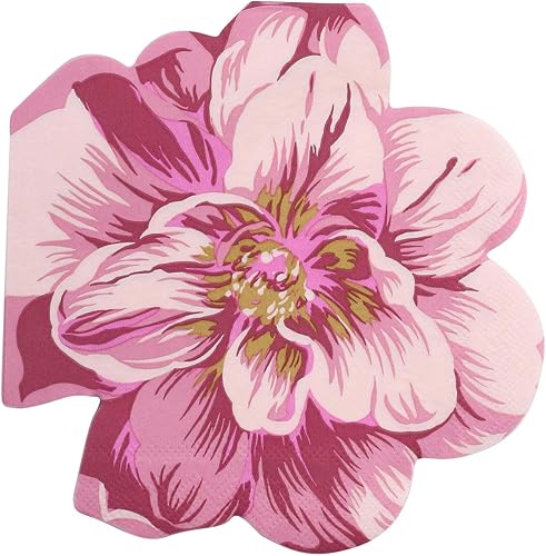 Miniatura 7 de Efavormart - Paquete de 20 servilletas de papel de 2 capas con forma de flor de peonía rosa para fiesta de boda, elegantes servilletas desechables