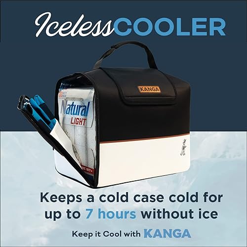 Vista 28 de Kanga Kanga Kase Mate - Bolsa térmica aislada - Bolsa térmica suave - Enfriador de bebidas para latas de cerveza y seltzer - Aislamiento y Woody