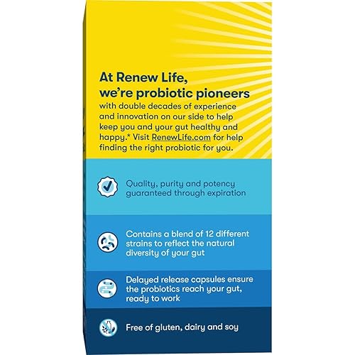 Miniatura 9 de Renew Life Probiótico para adultos  Ultimate Flora Probiotic Extra Care, Suplemento probiótico estable  30 mil millones  30 cápsulas vegetales (el