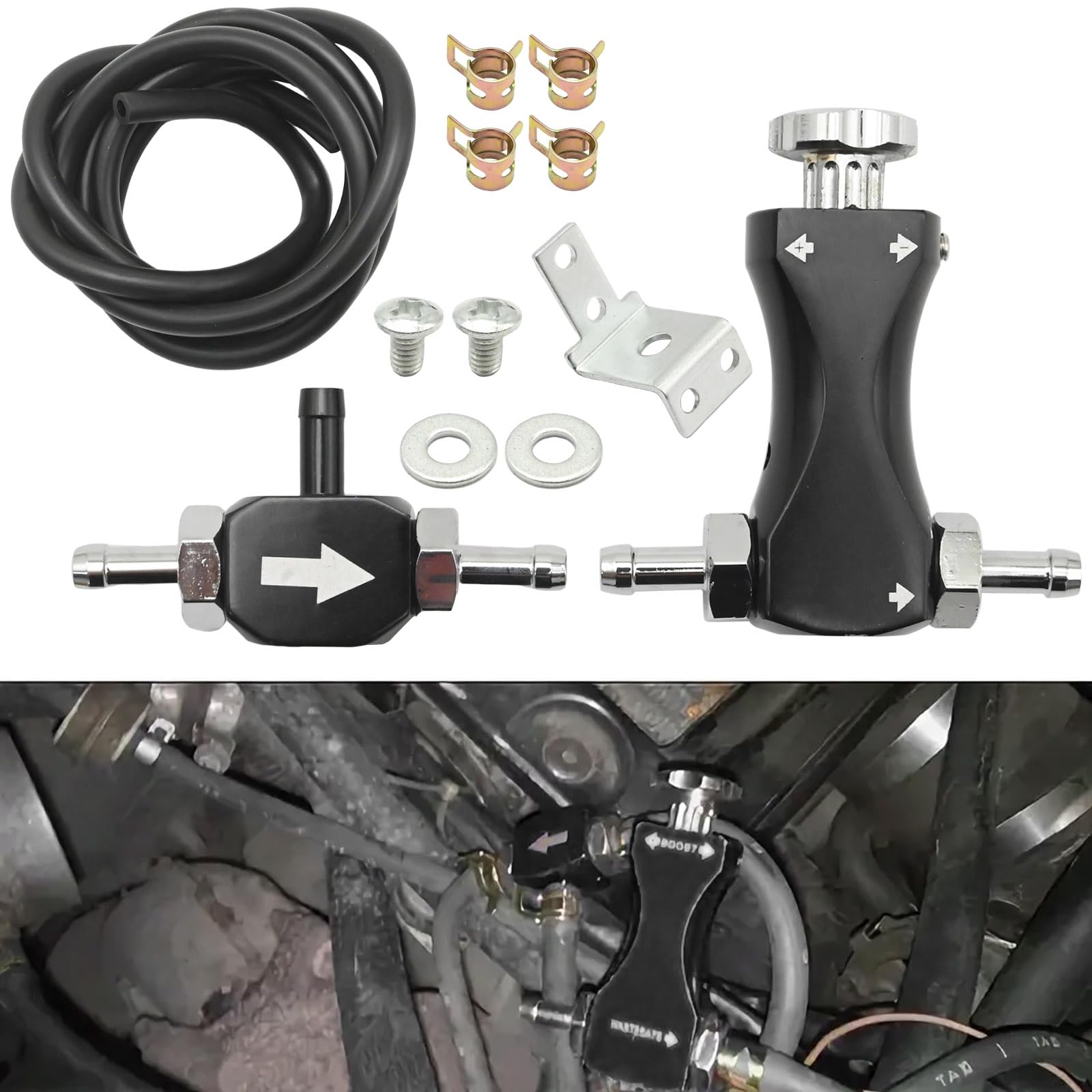 Hoypeyfiy Contrôleur de boost, kit de contrôle manuel Turbo Boost, valve de purge bilatérale réglable pour turbo turbo diesel essence