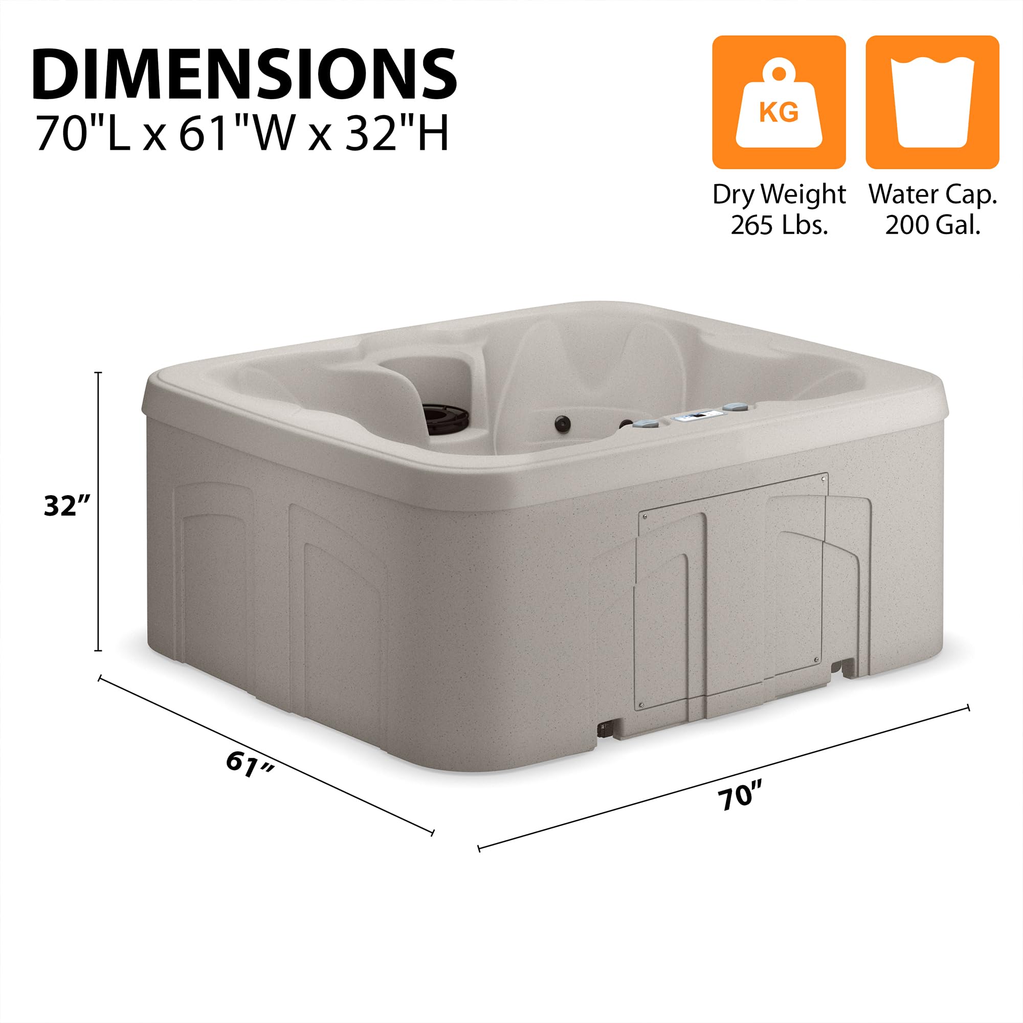Amazon.com : LifeSmart 4-Person Plug & Play Square Hot Tub with