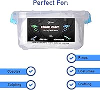 Vista 2 de Arcilla de espuma moldeable para cosplay de 1.1 lb (blanco) – Alta densidad y calidad alta para diseños intrincados Se seca al aire a