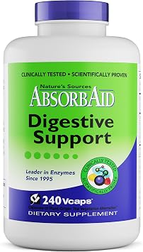 AbsorbAid Original Formula Digestive Support Enzyme Supplement, 240 Veggie Capsules 240 Capsules