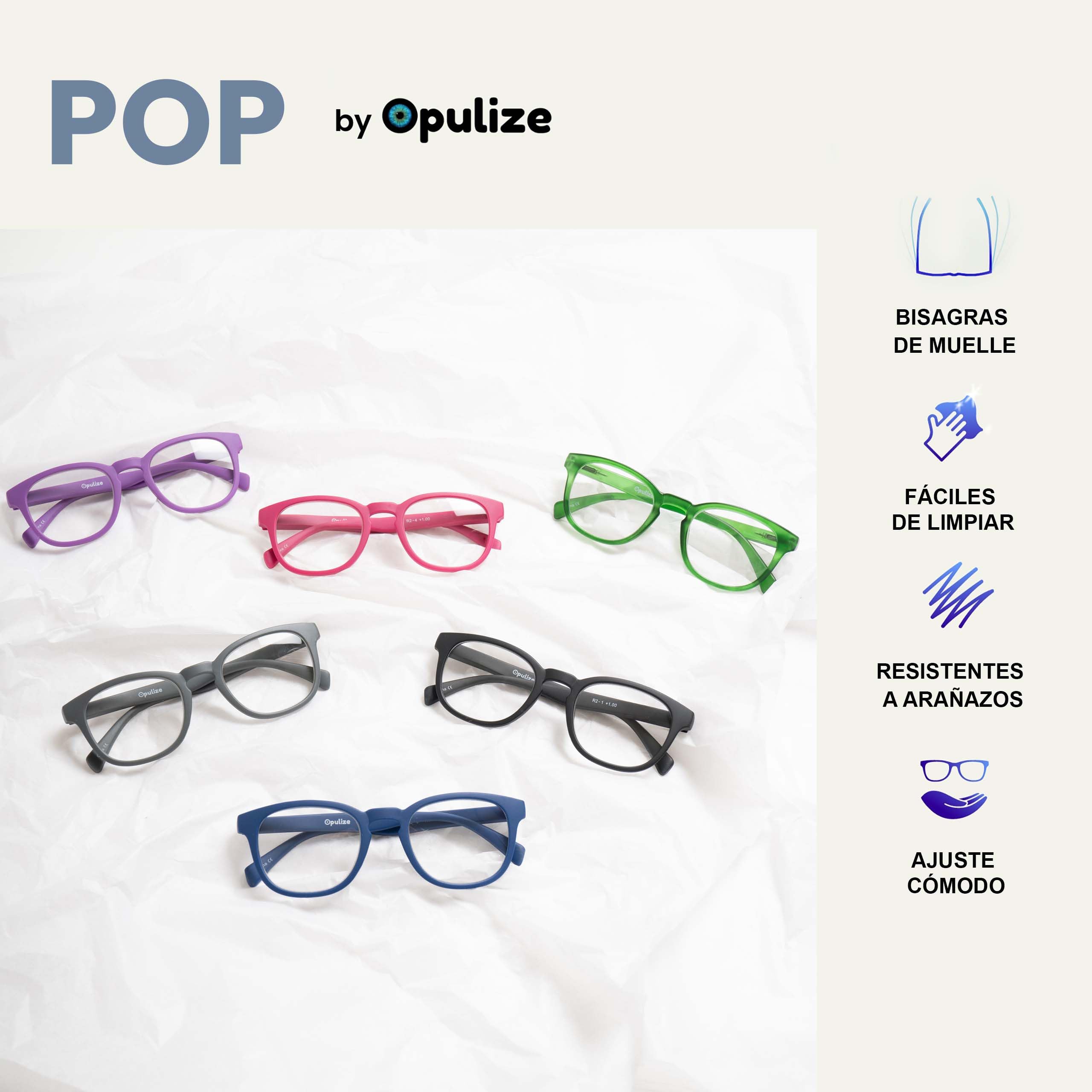 OPULIZE Pop Gafas de Lectura Pack de 2 Redondas Violeta Mate - 5