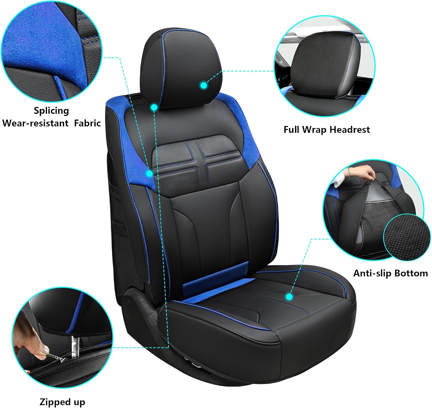 Fundas De Asiento Delanteras Personalizadas Para Dodge Ram 1500/2500/3500 (1998-2002) - Vinilo Gris, Marca IGGEE