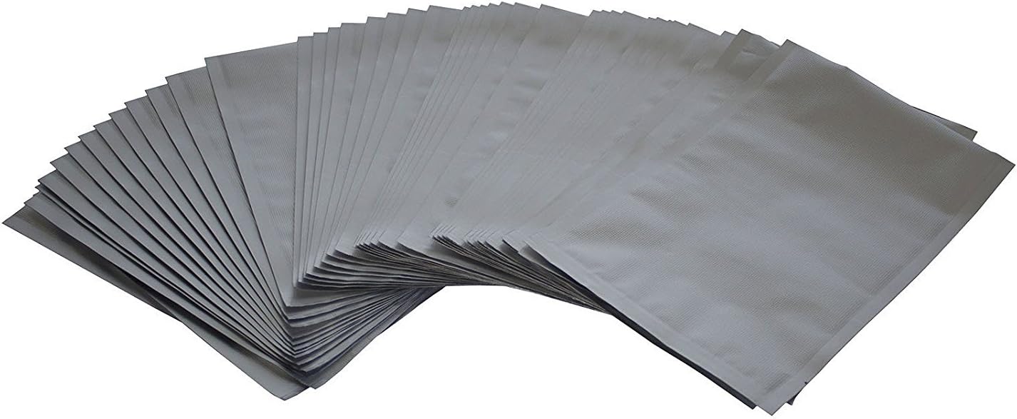 Fresherpack 100Pcs 8cm X 12cm Silver Aluminium Foil Bags Vacuum Sealer Package