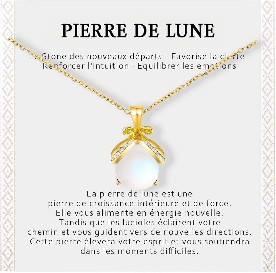 JOOTUEPO Collar de Mujer, Colgante Nudo,Moonstone Colgante Largo, Símbolos Espirituales, Yoga Reiki Meditación Amulet, Regalos Personalizados para Mujer, Cumpleaño, Navidad, San valentín