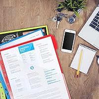 Vista 7 de WOT I Separadores de carpetas duraderos de 5 pestañas con bolsillo transparente, 3 juegos, separadores de plástico reutilizables para carpeta de 3