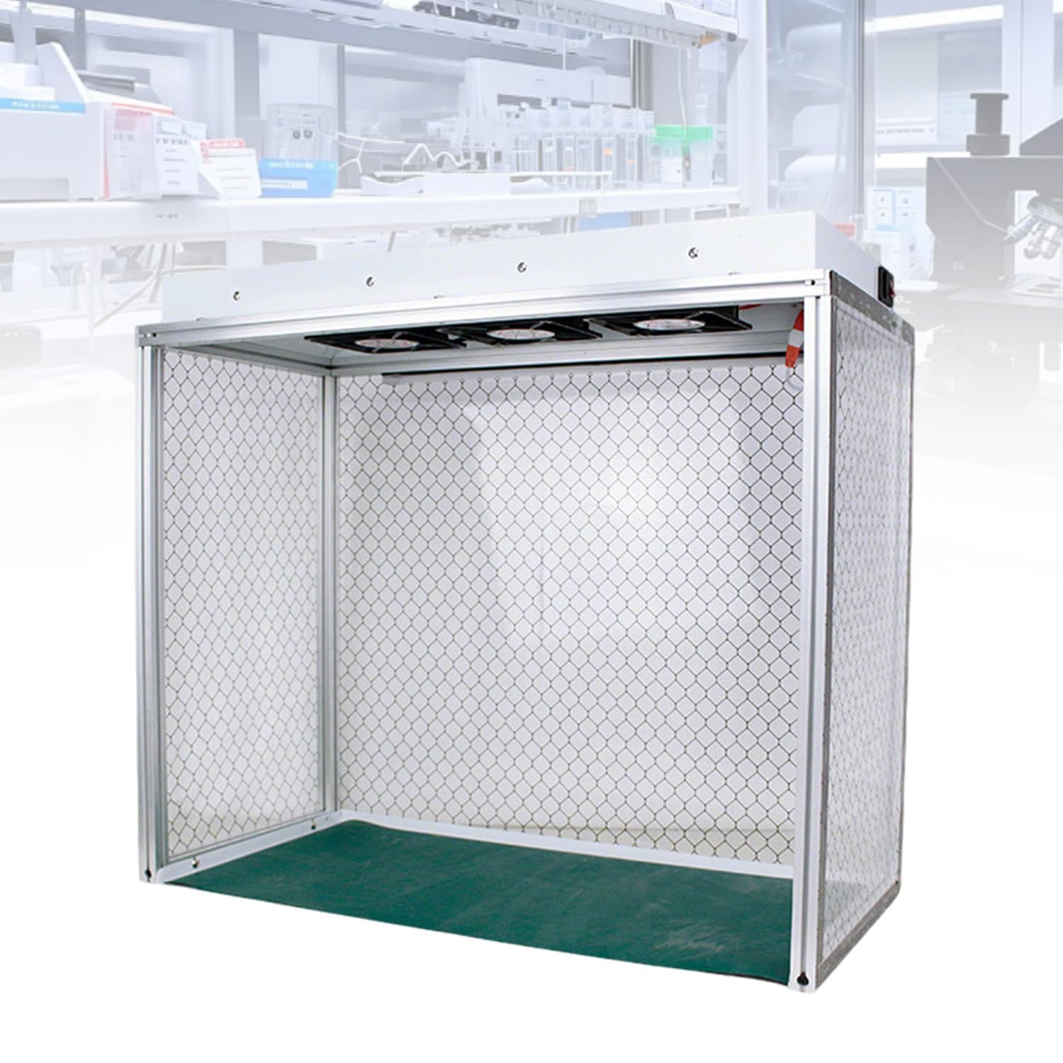 Vertikale Laminar-Flow-Haube aus Aluminium in Laborqualität, Filterleistung 99,99%, Arbeitsfläche 62 x 31 cm, für Handy-Reparaturwerkstätten und Labore