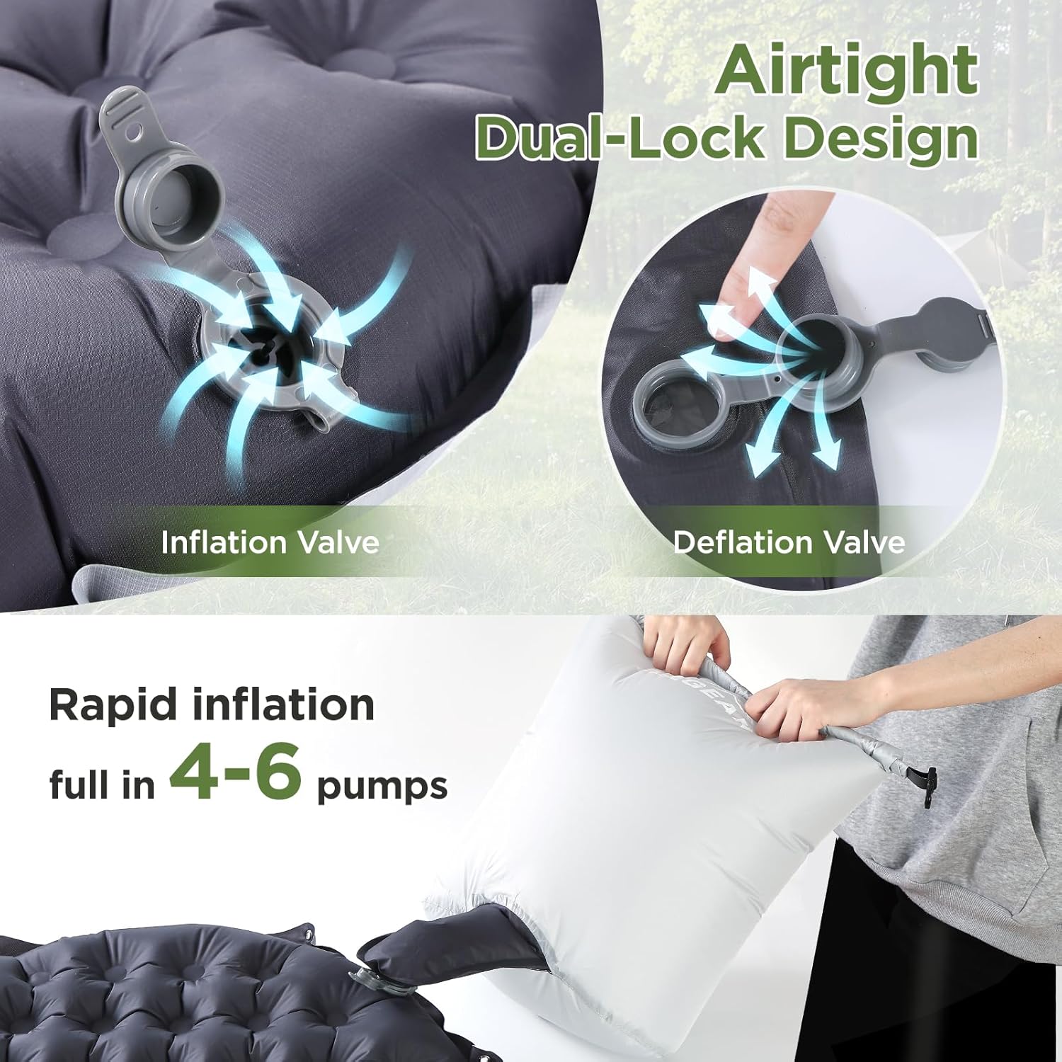 Elegear CumbreX™ Sleeping Pad for Camping with 9 R-Value, Ultralight Camping Sleeping Mat for All Seasons, Insulated Backpacking Sleeping pad, Durable Camping Mattress for Outdoor Hiking Tent