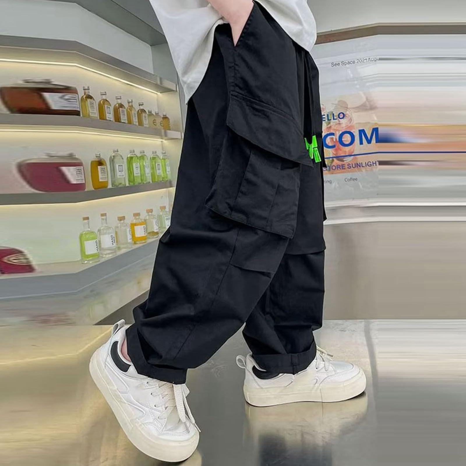 Genérico Pantalones de Chandal Niño Pantalones Cargo Casuales de Verano para Niños Ropa Deportiva Moda Infantil Confortables y Sueltos